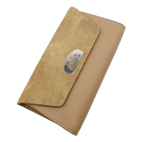 Christian Louboutin Clutch Vero Dodat Velour Suede Beige Leather Cross Body Bag