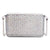 Christian Louboutin Clutch Zoompouch Crystal Embellished Silver Leather Cross Body Bag