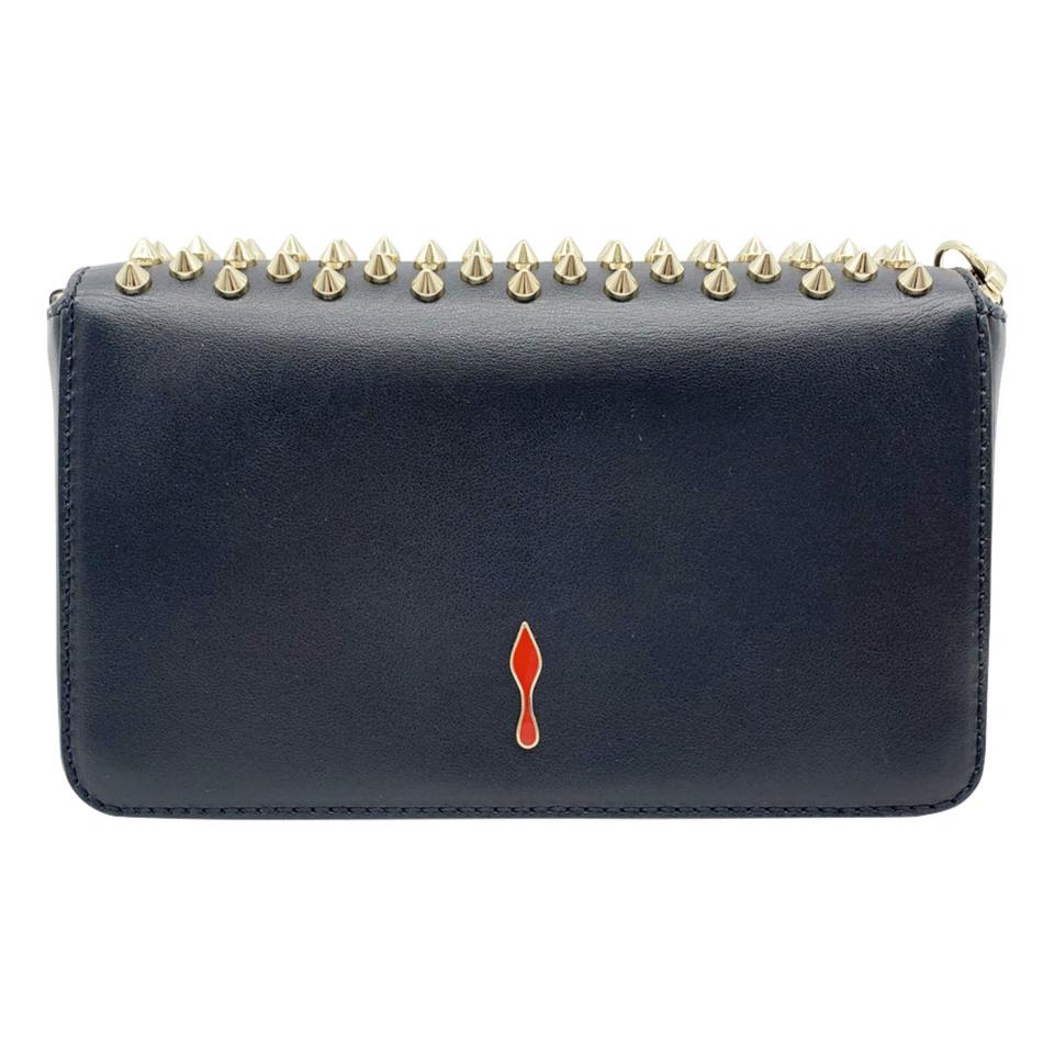 Christian Louboutin Clutch Zoompouch Spiked Black Leather Shoulder Bag