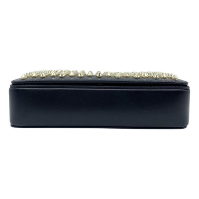 Christian Louboutin Clutch Zoompouch Spiked Black Leather Shoulder Bag