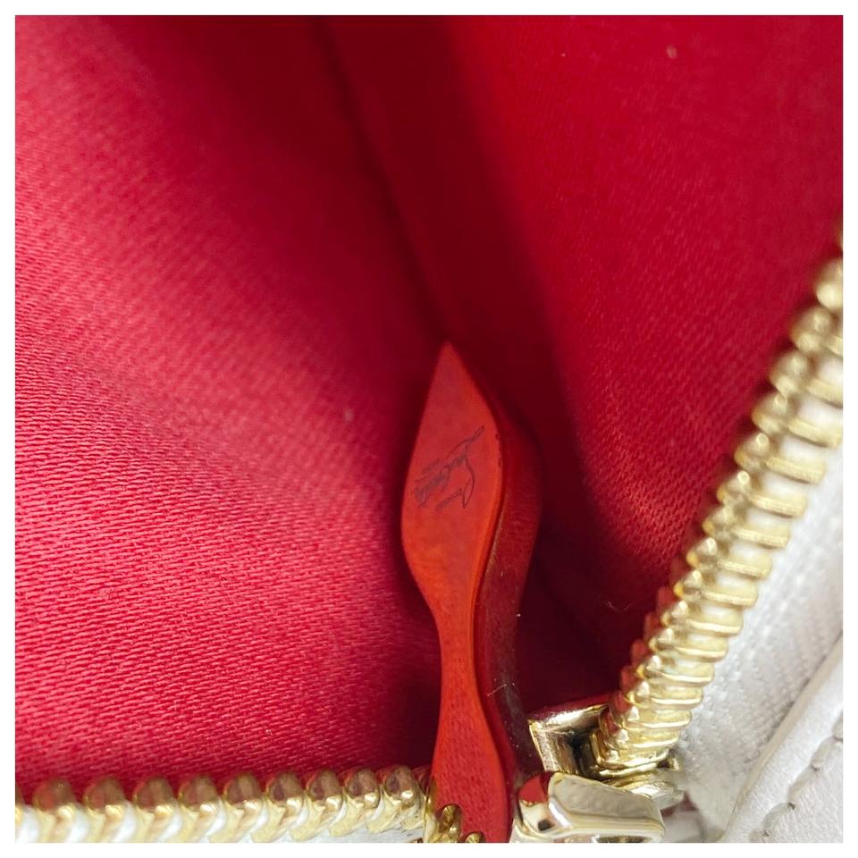 Christian Louboutin Crossbody Clutch Loubiclutch Spike White Leather Shoulder Bag