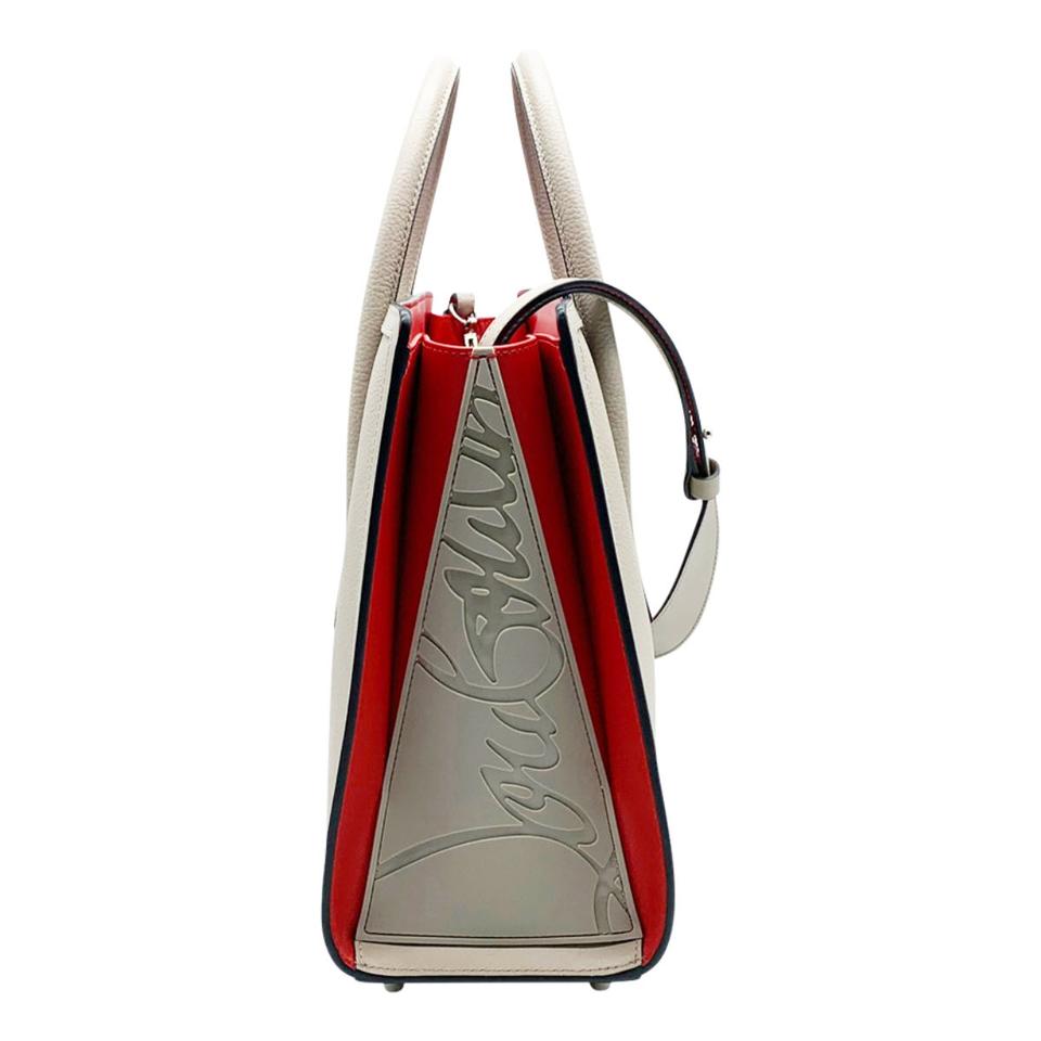 Christian Louboutin Medium Paloma Calfskin Satchel Fungo Beige Leather Tote