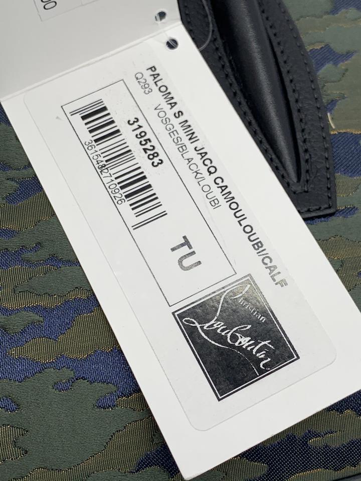 Christian Louboutin Mini Paloma Camo Jacquard Satchel Black Leather Shoulder Bag