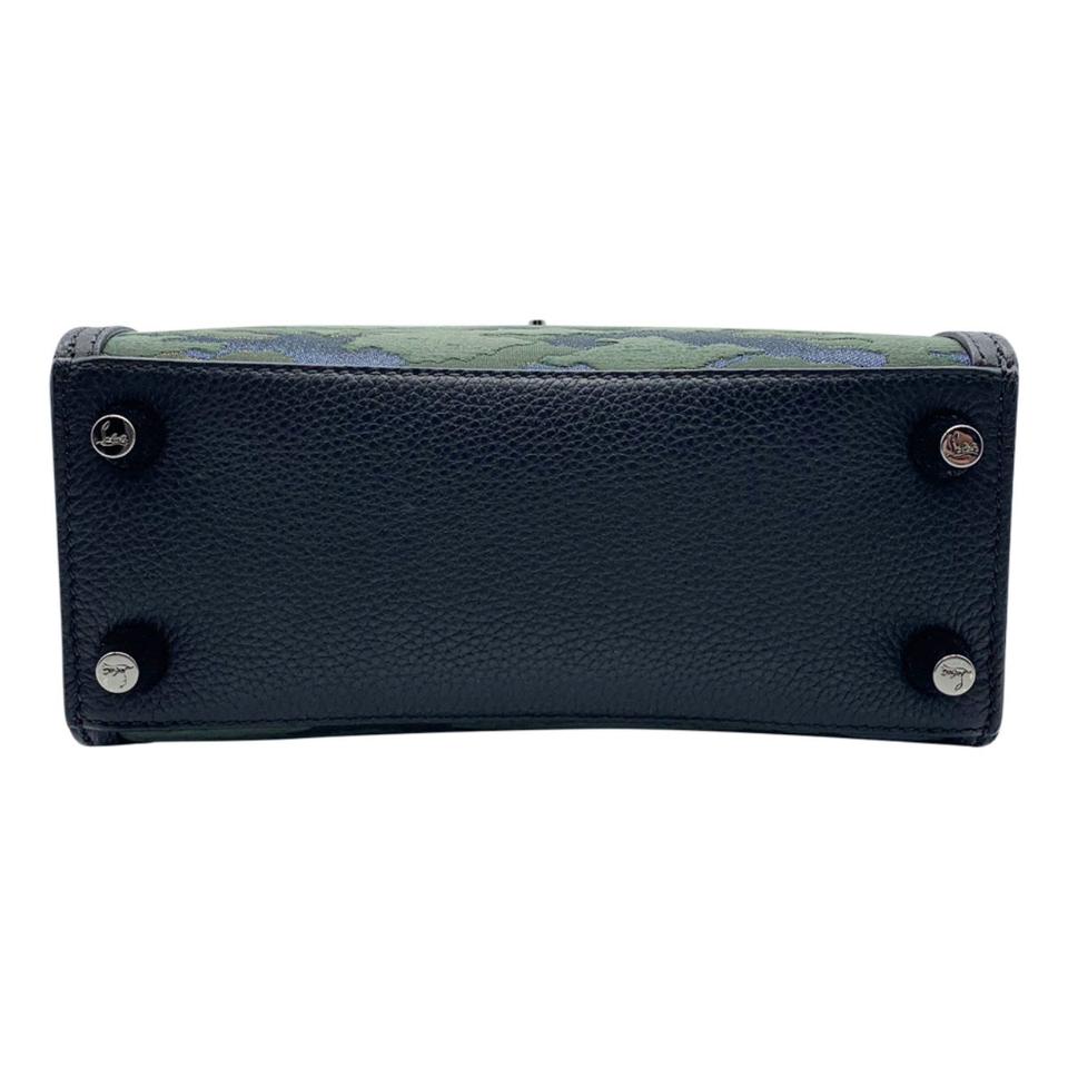 Christian Louboutin Mini Paloma Camo Jacquard Satchel Black Leather Shoulder Bag