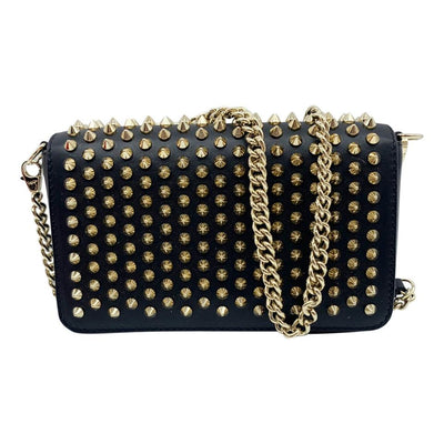 Christian Louboutin Zoompouch Studded Black Leather Shoulder Bag