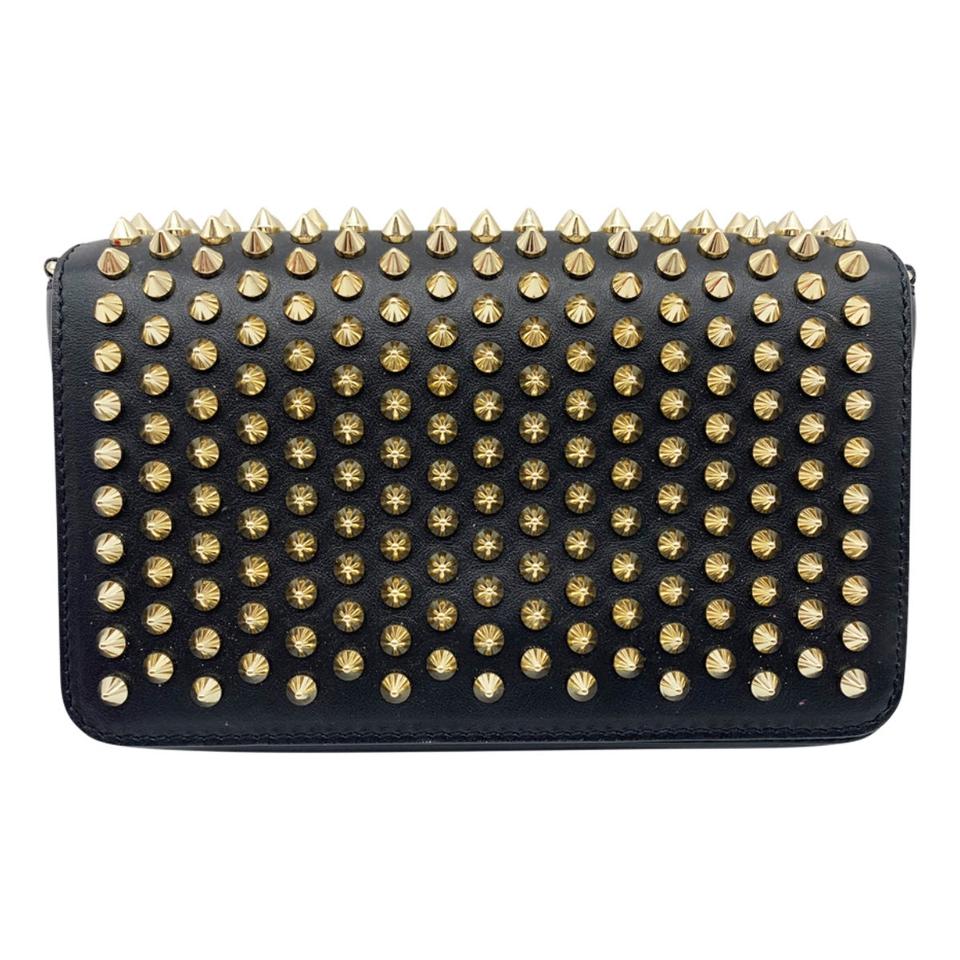 Christian Louboutin Zoompouch Studded Black Leather Shoulder Bag