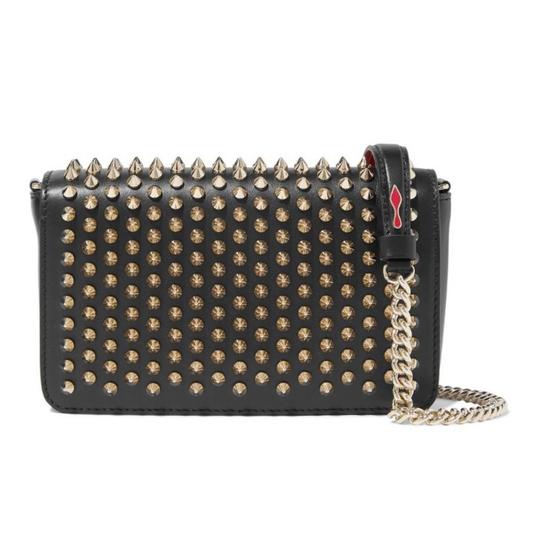Christian Louboutin Zoompouch Studded Cross Body Black Leather Shoulder Bag