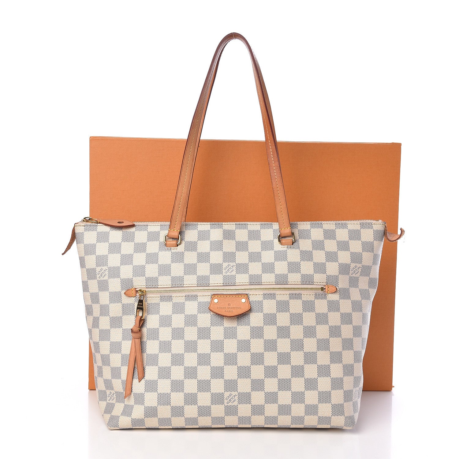 Louis Vuitton Iena Mm White Damier Azur Canvas Tote