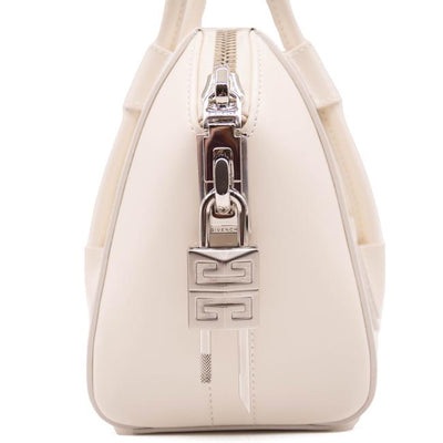 GIVENCHY Antigona Lock Mini Leather Top Handle/Cross-Body Bag Ivory $2150  ITALY