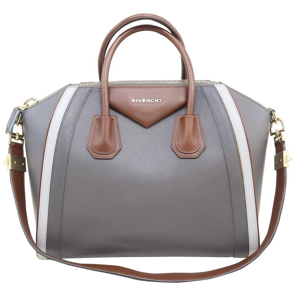 Givenchy Large Antigona Grey Calfskin Leather Satchel