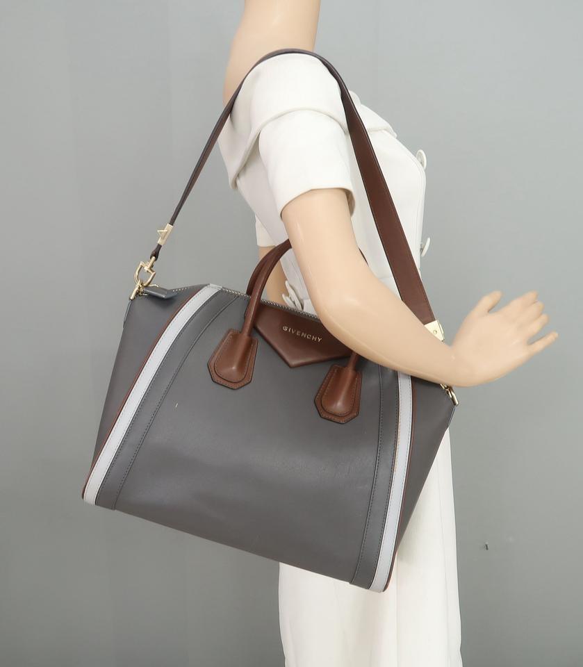 Givenchy Large Antigona Grey Calfskin Leather Satchel