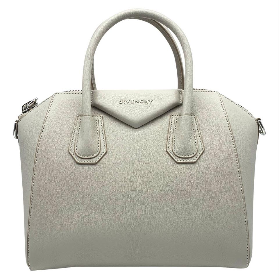 Givenchy Small Antigona Natural Grey Beige Leather Satchel
