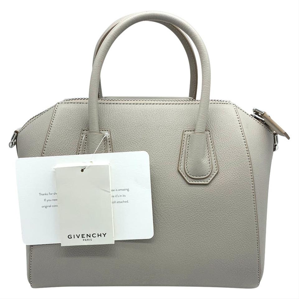 Givenchy Small Antigona Natural Grey Beige Leather Satchel