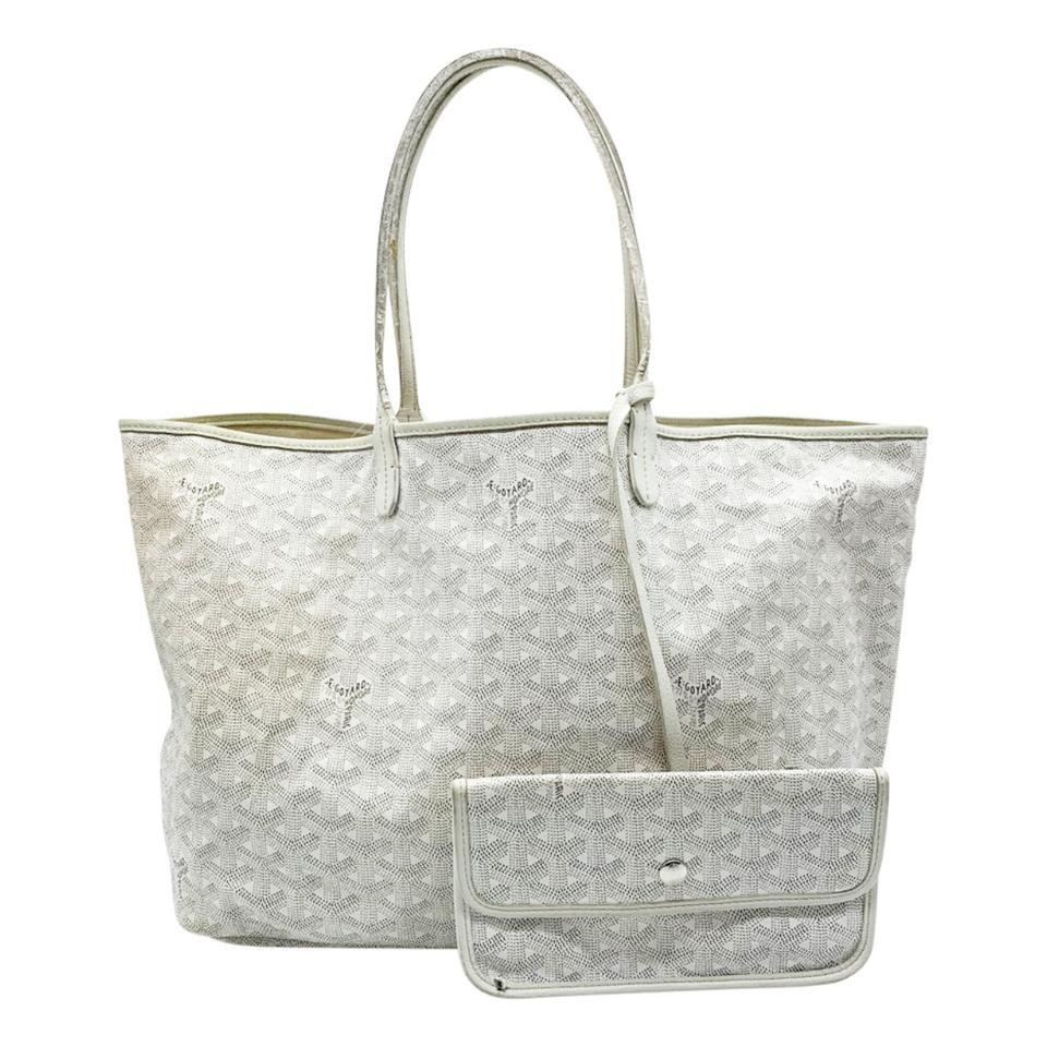 Goyard Goyardine Saint Louis Pm White Coated Canvas Tote