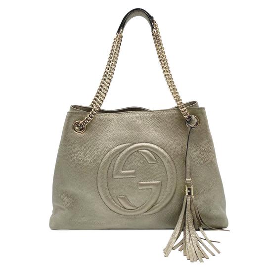 Gucci Gold Leather Chain Soho Bag in Metallic