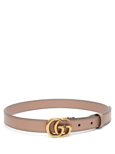 Gucci Beige Marmont New Double G Thin Nude .8cm Size 85 Belt