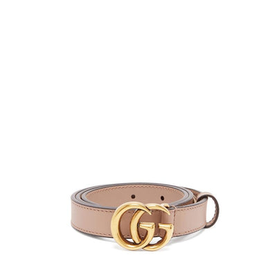 Gucci Beige Marmont New Double G Thin Nude .8cm Size 90 Belt