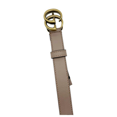 Gucci Beige Marmont New Double G Thin Nude .8cm Size 90 Belt