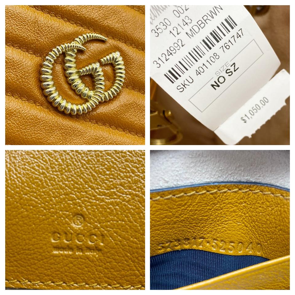 Gucci Bucket Marmont Gg Torchon Mini Brown Leather Shoulder Bag