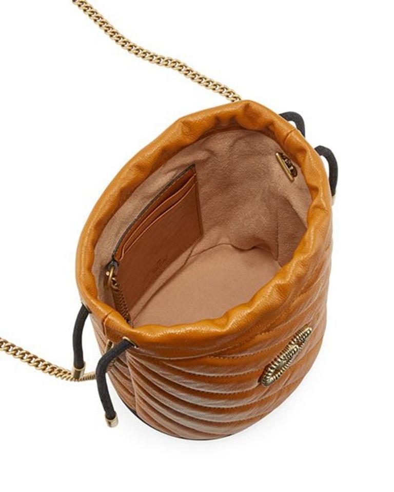 Gucci Bucket Marmont Gg Torchon Mini Brown Leather Shoulder Bag