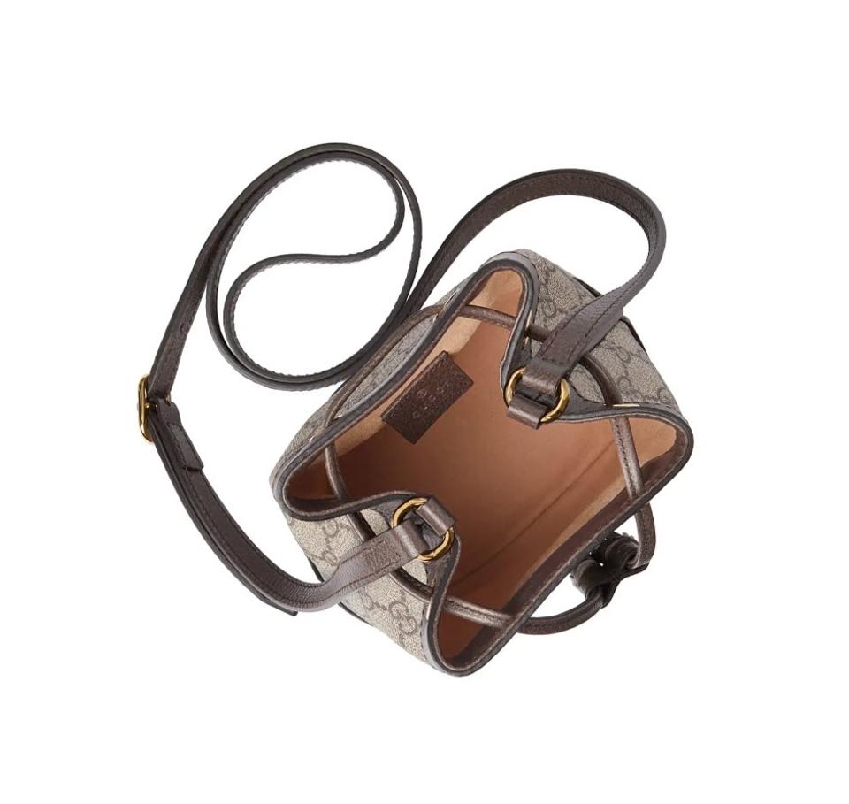 Gucci Bucket Ophidia Mini Supreme Brown Gg Canvas Shoulder Bag