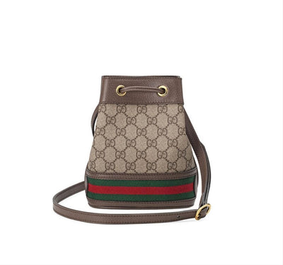 Gucci Bucket Ophidia Mini Supreme Brown Gg Canvas Shoulder Bag