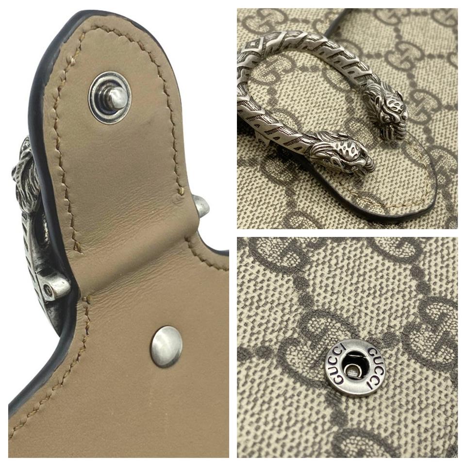 Gucci Chain Dionysus Gg Supreme Mini Brown Shoulder Bag