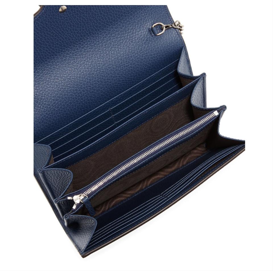 Gucci Chain Dionysus Mini Blue Leather Shoulder Bag