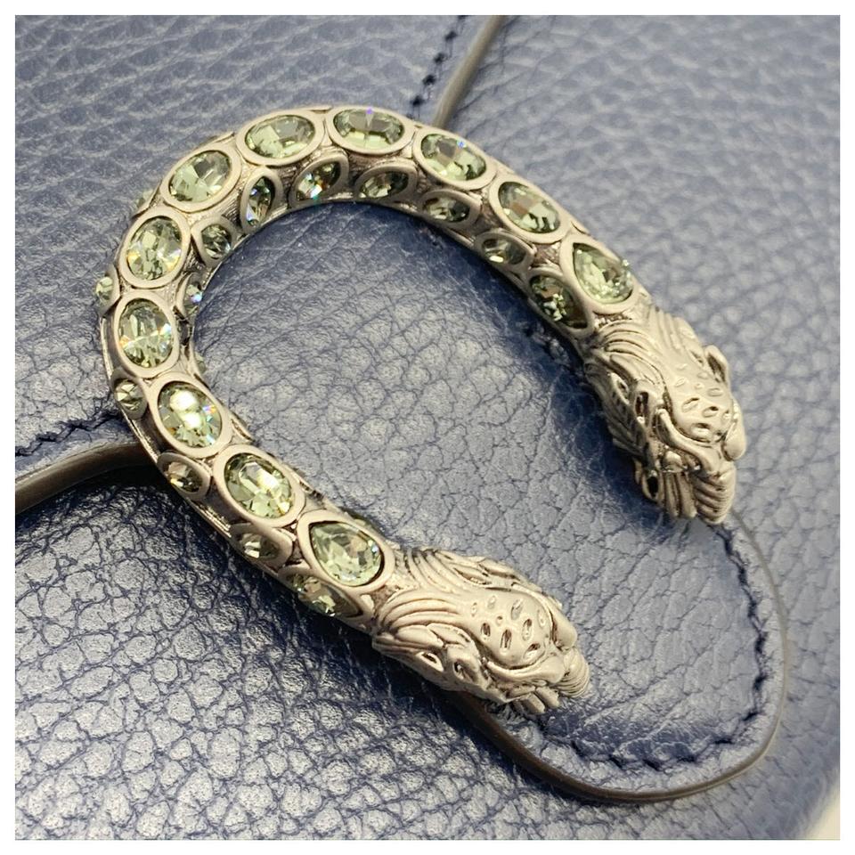 Gucci Chain Dionysus Mini Blue Leather Shoulder Bag