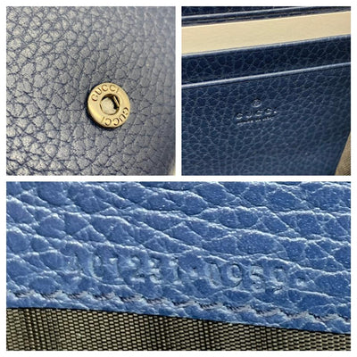 Gucci Chain Dionysus Mini Blue Leather Shoulder Bag