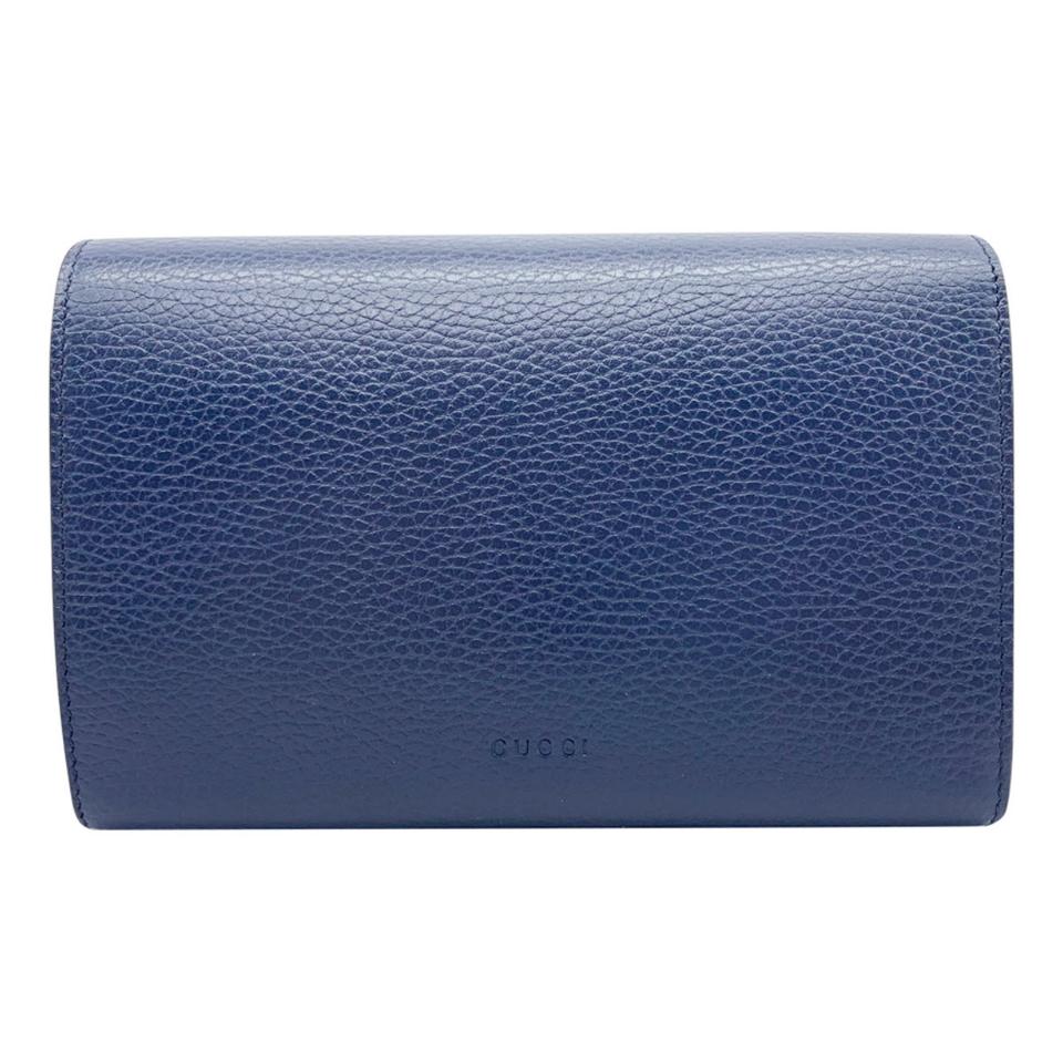 Gucci Chain Dionysus Mini Blue Leather Shoulder Bag