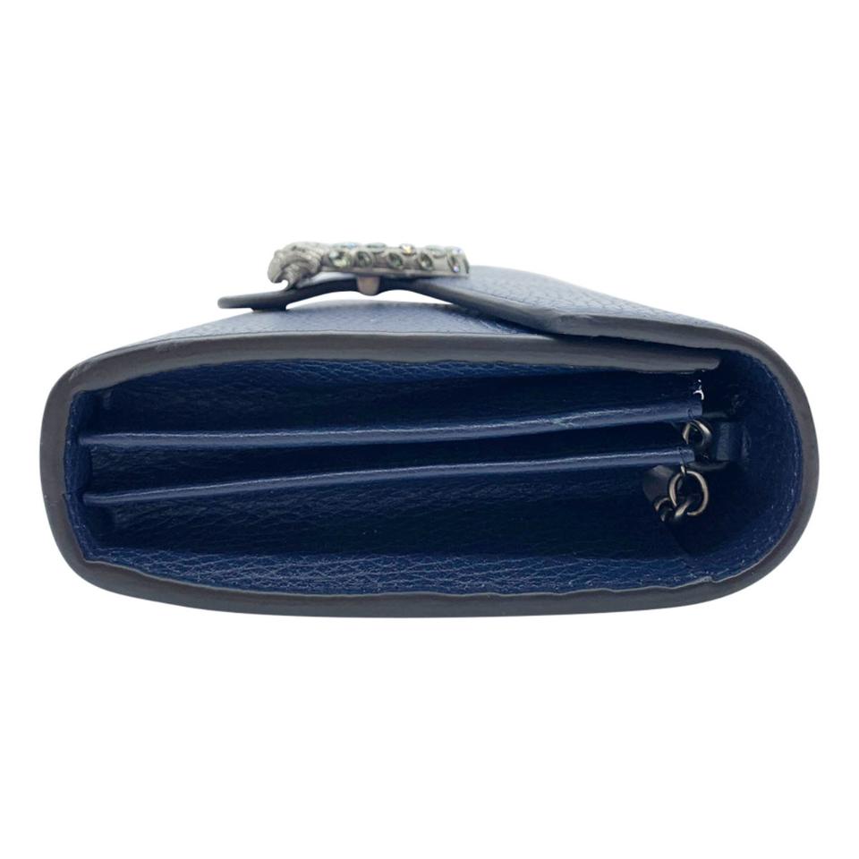 Gucci Chain Dionysus Mini Blue Leather Shoulder Bag