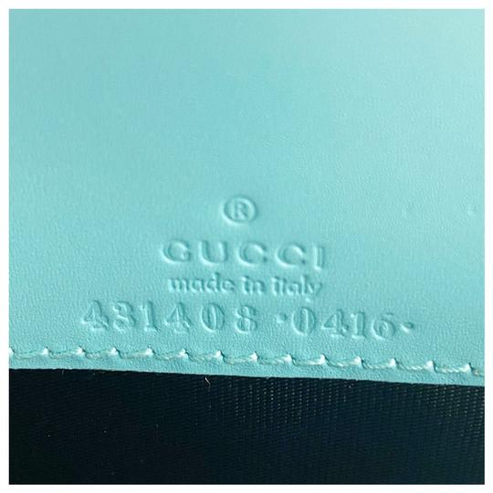 Gucci Chain Guccissima Bow Blue Signature Leather Shoulder Bag
