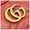 Gucci Chain Marmont Calfskin Matelasse Mini Gg Hibiscus Red Leather Shoulder Bag