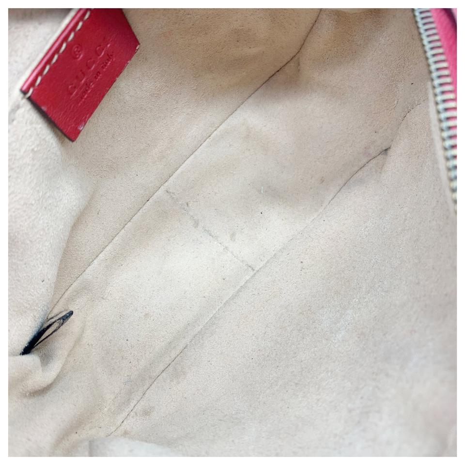 Gucci Chain Marmont Calfskin Matelasse Mini Gg Hibiscus Red Leather Shoulder Bag