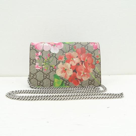 Gucci Chain Wallet Dionysus Super Mini Blooms Red Canvas Cross Body Bag