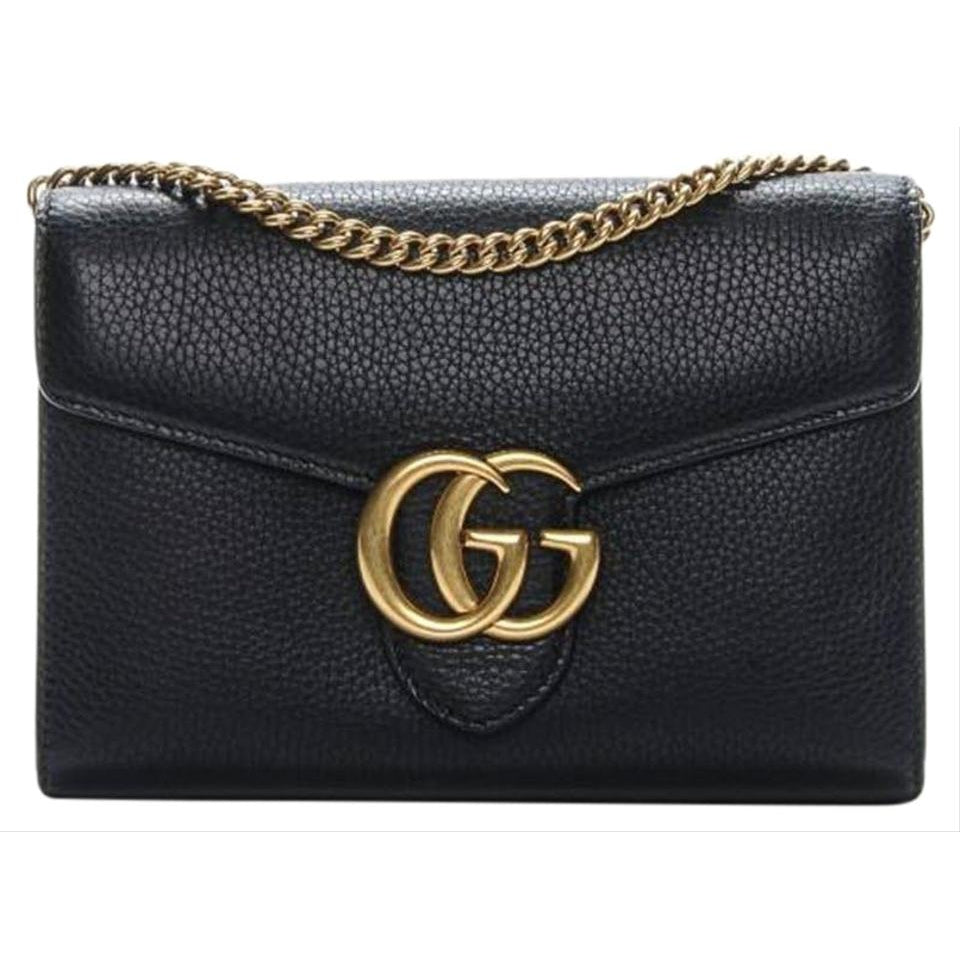 Gucci Marmont Medium Black Chain Wallet Crossbody