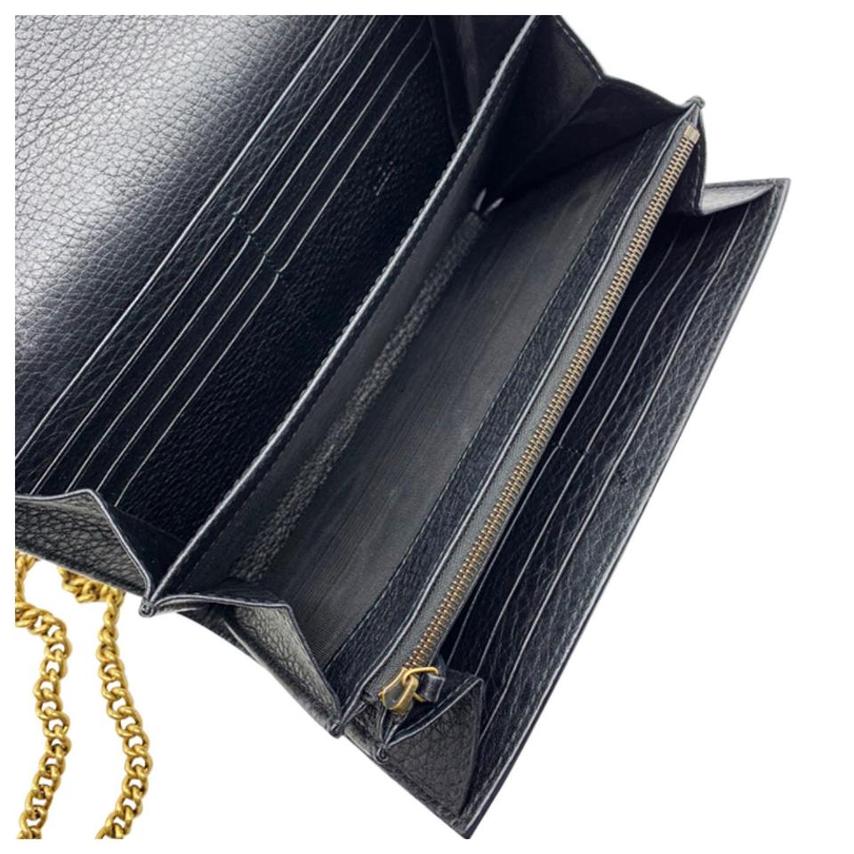 Gucci Marmont Medium Black Chain Wallet Crossbody
