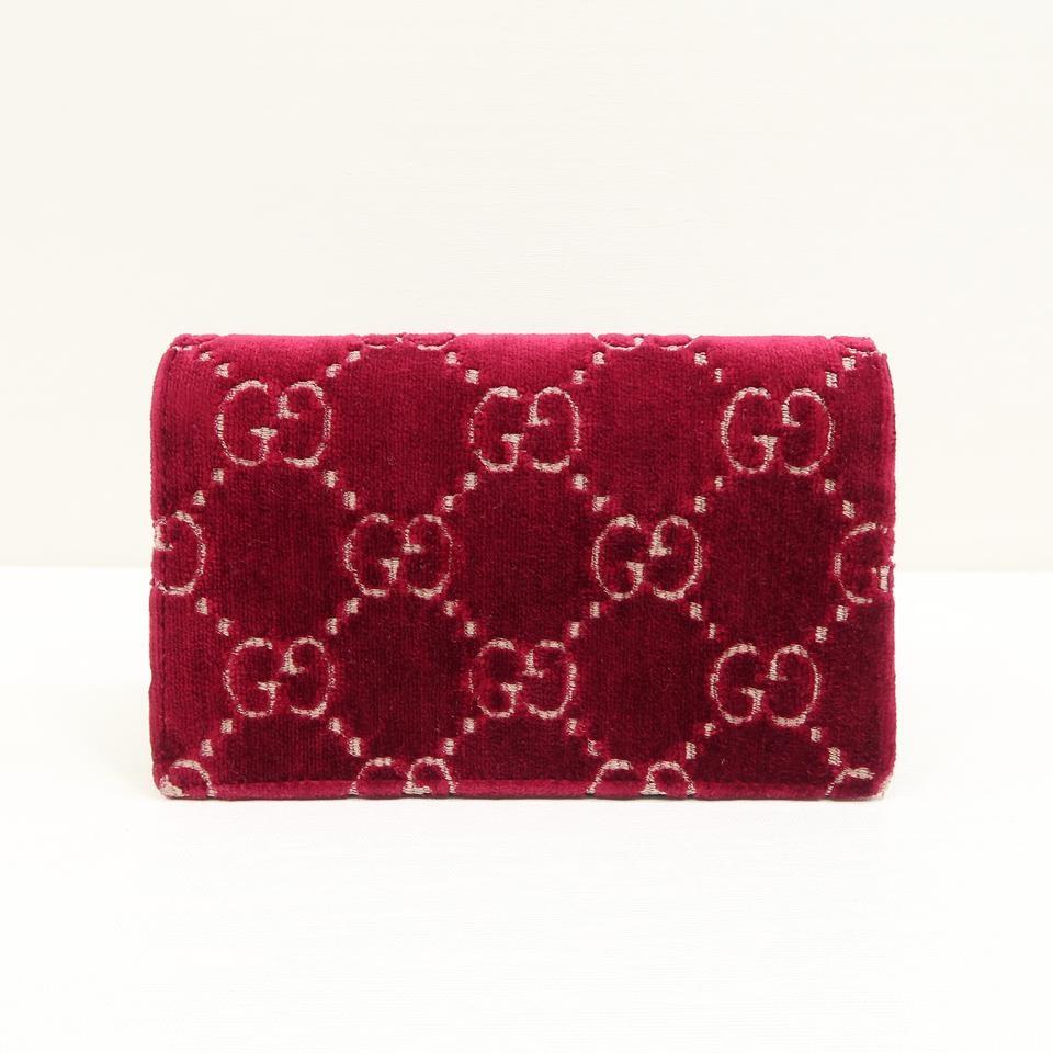 Gucci Dionysus Gg Super Mini Red Velvet Cross Body Bag