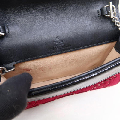 Dionysus super mini velvet crossbody bag Gucci Black in Velvet - 29229074
