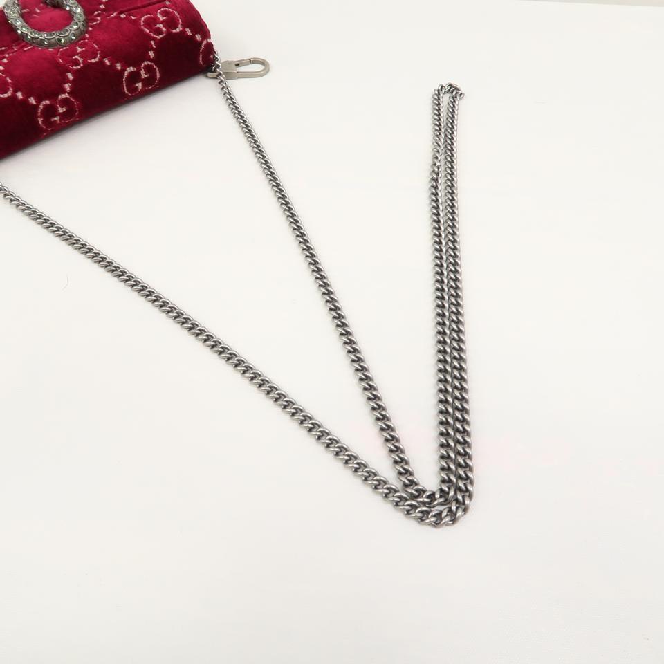 Gucci Dionysus Gg Super Mini Red Velvet Cross Body Bag