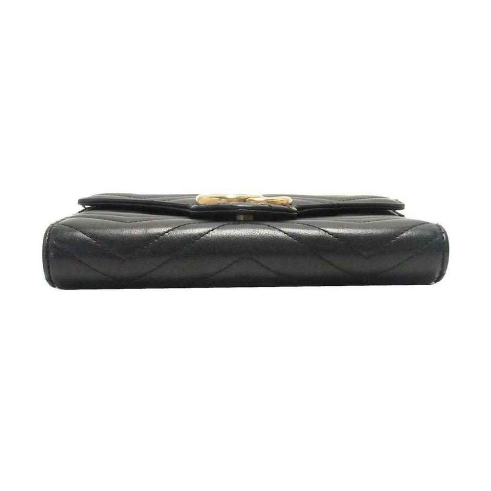 Gucci GG Chain Wallet Marmont Black Leather Shoulder Bag
