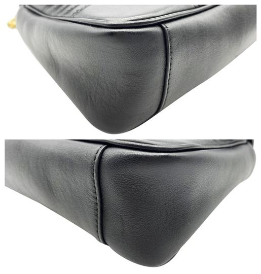 Gucci GG Marmont Calfskin Matelasse Medium Black Leather Shoulder Bag