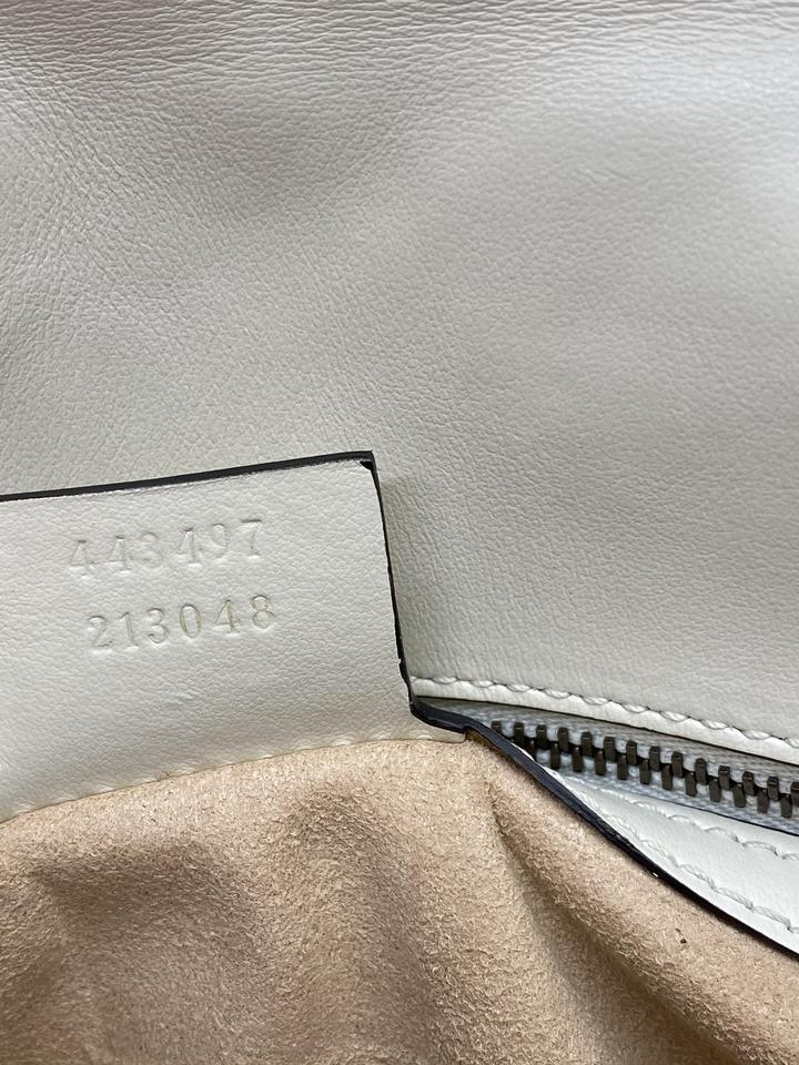 Gucci GG Marmont Calfskin Matelasse Small White Leather Shoulder Bag