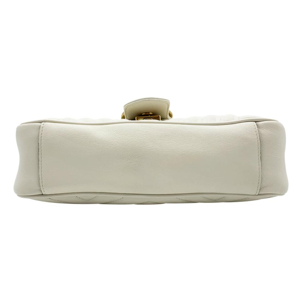 Gucci GG Marmont Mini White Leather Shoulder Bag