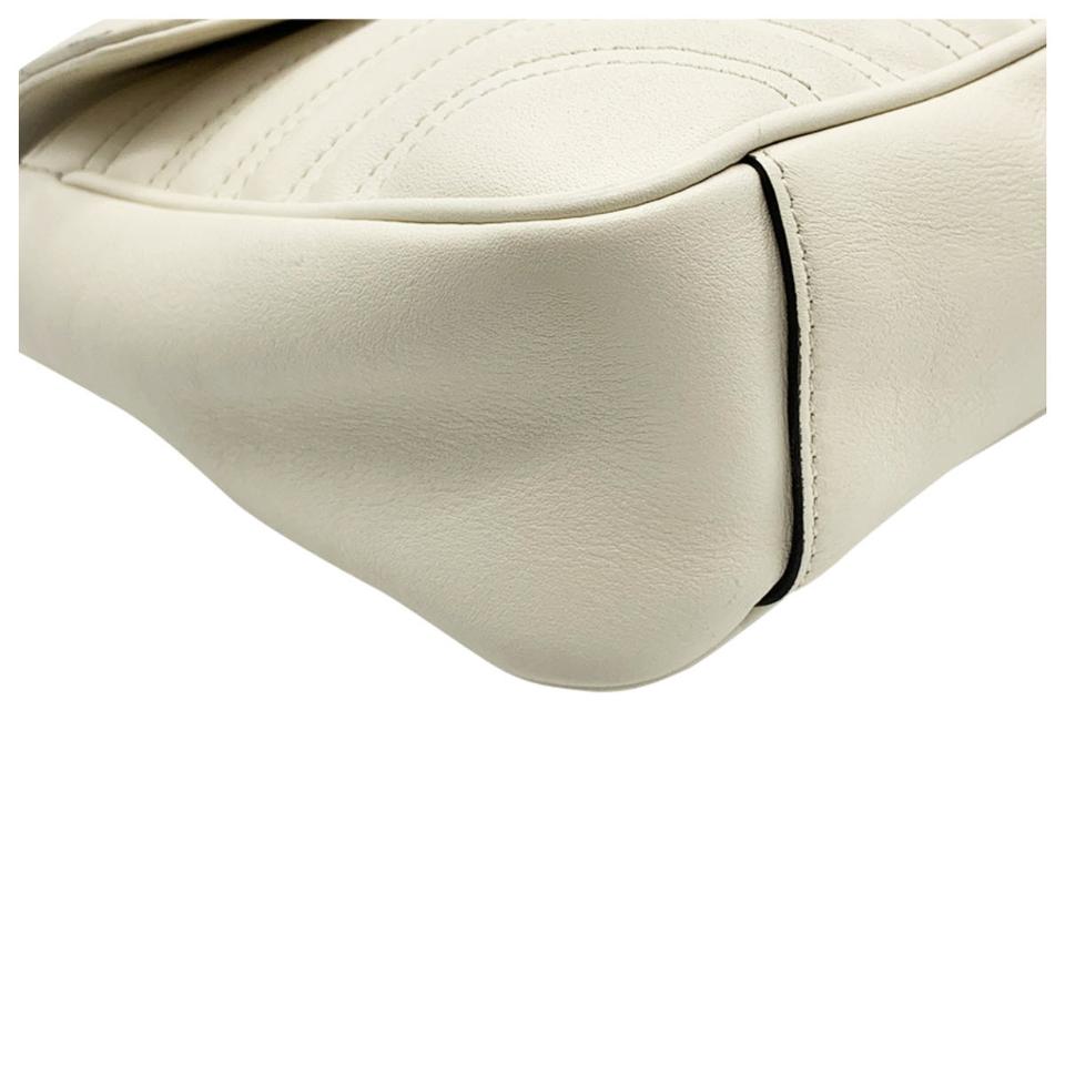 Gucci GG Marmont Mini White Leather Shoulder Bag