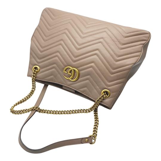 Gucci GG Marmont Shoulder Bag Calfskin Matelasse Medium Porcelain Rose Pink Leather Tote