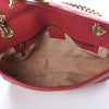 Gucci GG Marmont Shoulder Calfskin Matelasse Small Hibiscus Red Chevron Leather Cross Body Bag