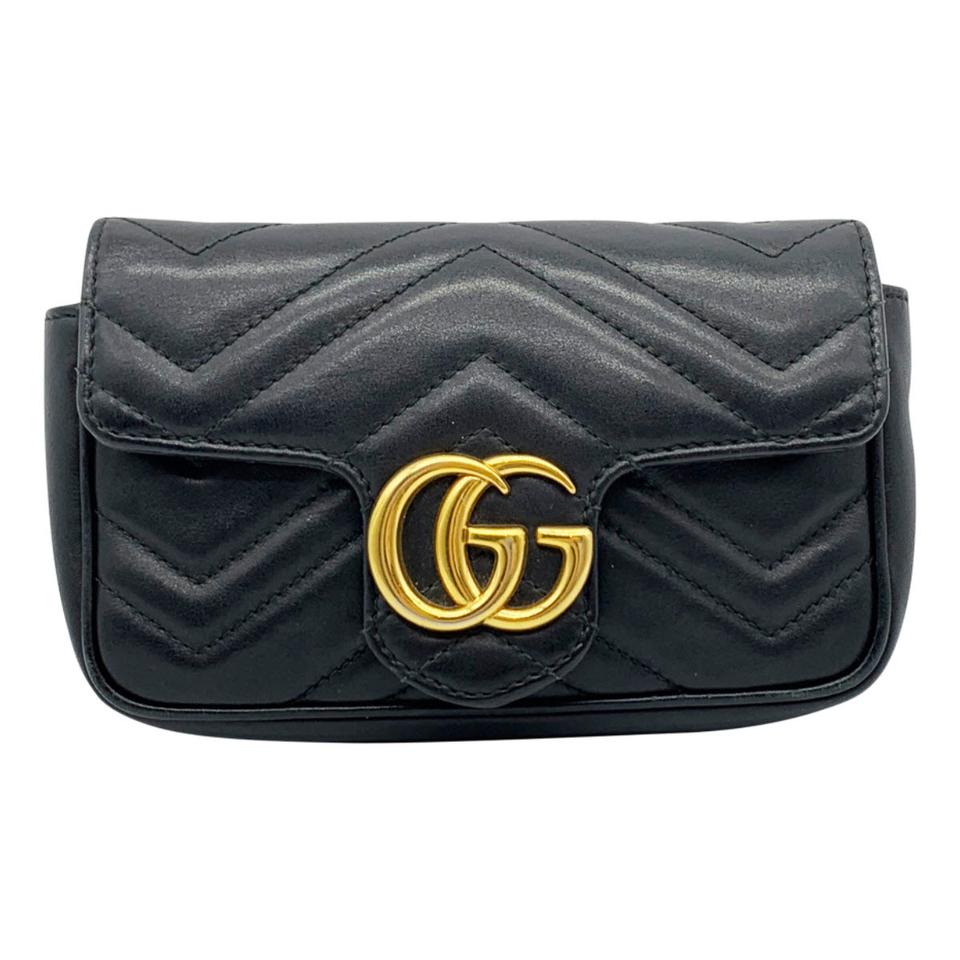 GG Marmont Mini Leather Shoulder Bag in Black - Gucci