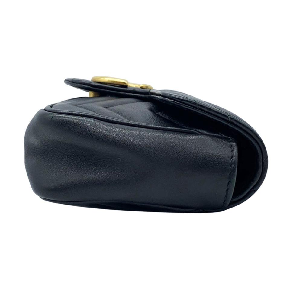 Gucci GG Marmont Super Mini Black Leather Shoulder Bag